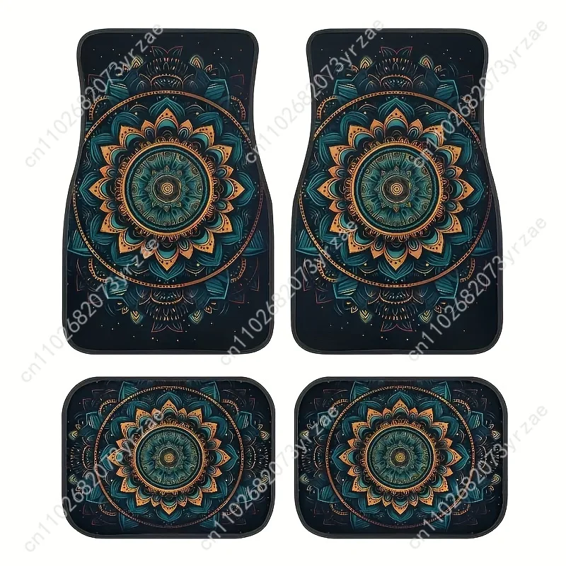

Mandala 4pcs Universal Car Floor Mats All-Season Fashionable Auto Interio Absorbent Non-Slip Washable Car Floor Mats
