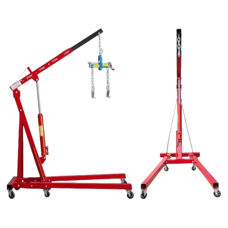 2T Portable Hydraulic Engine Crane, Ideal for Garage and DIY Engine Maintenance