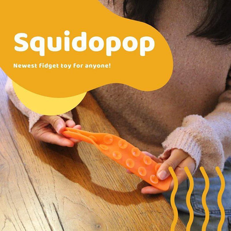 Squidopop Fidget Toys Floor Suction Cup Toy Squidops Antistress Squishy Silicone Stress Reliever Sensory Squeeze Adult Toys