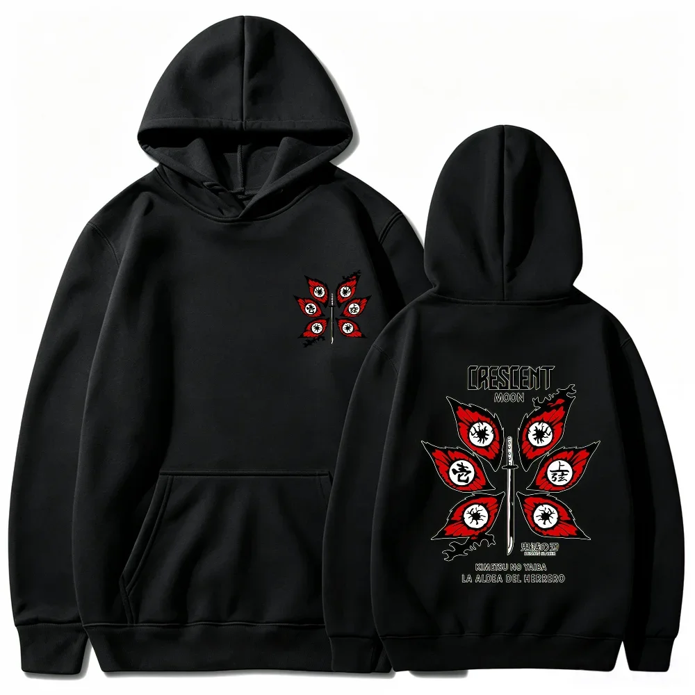 Demon Slayer Hoodie Unisex Kimetsu No Yaiba Kokushibo Upper Moon Anime Manga Sword Katana Trendy Oversized Sport Sweatshirts