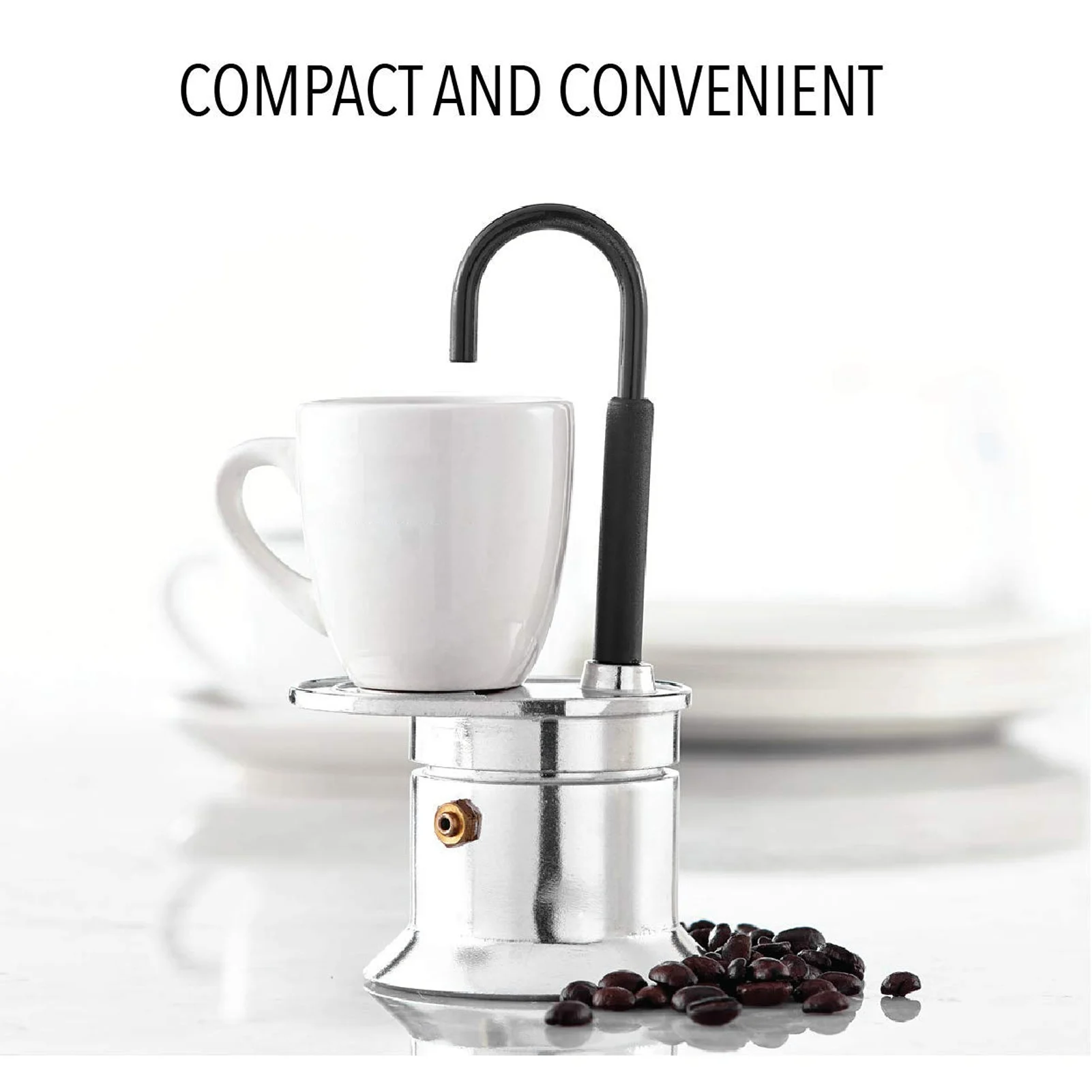 Single Tube Moka Pot 1 Cup 50ML Aluminum Alloy Spout Stovetop Italian Coffee Maker for Outdoor Parties Travel