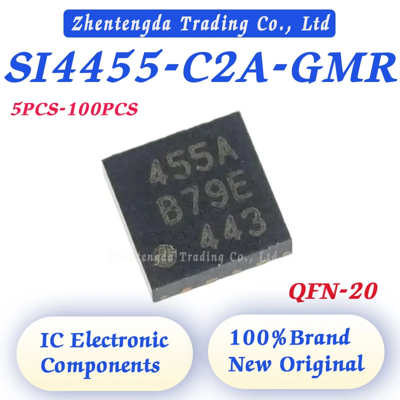 5Pcs-100Pcs SI4455-C2A-GMR 455A SI4455 IC RF TXRX 20VFQFN