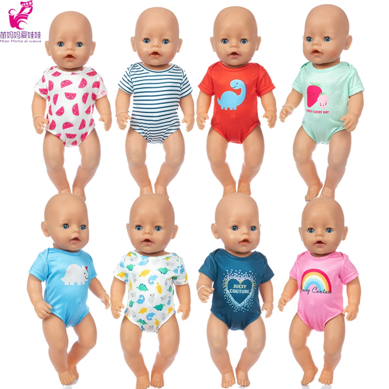 17 inch reborn baby doll clothes rompers 18 inch american og girl bebe doll bikini basic shirt