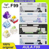 Aula F99 Mechanical Keyboard Bluetooth 5.0/2.4g Wireless/Wired Pbt Keycaps Hot Swap Gasket 99 Keys Customized Gaming Keyboard