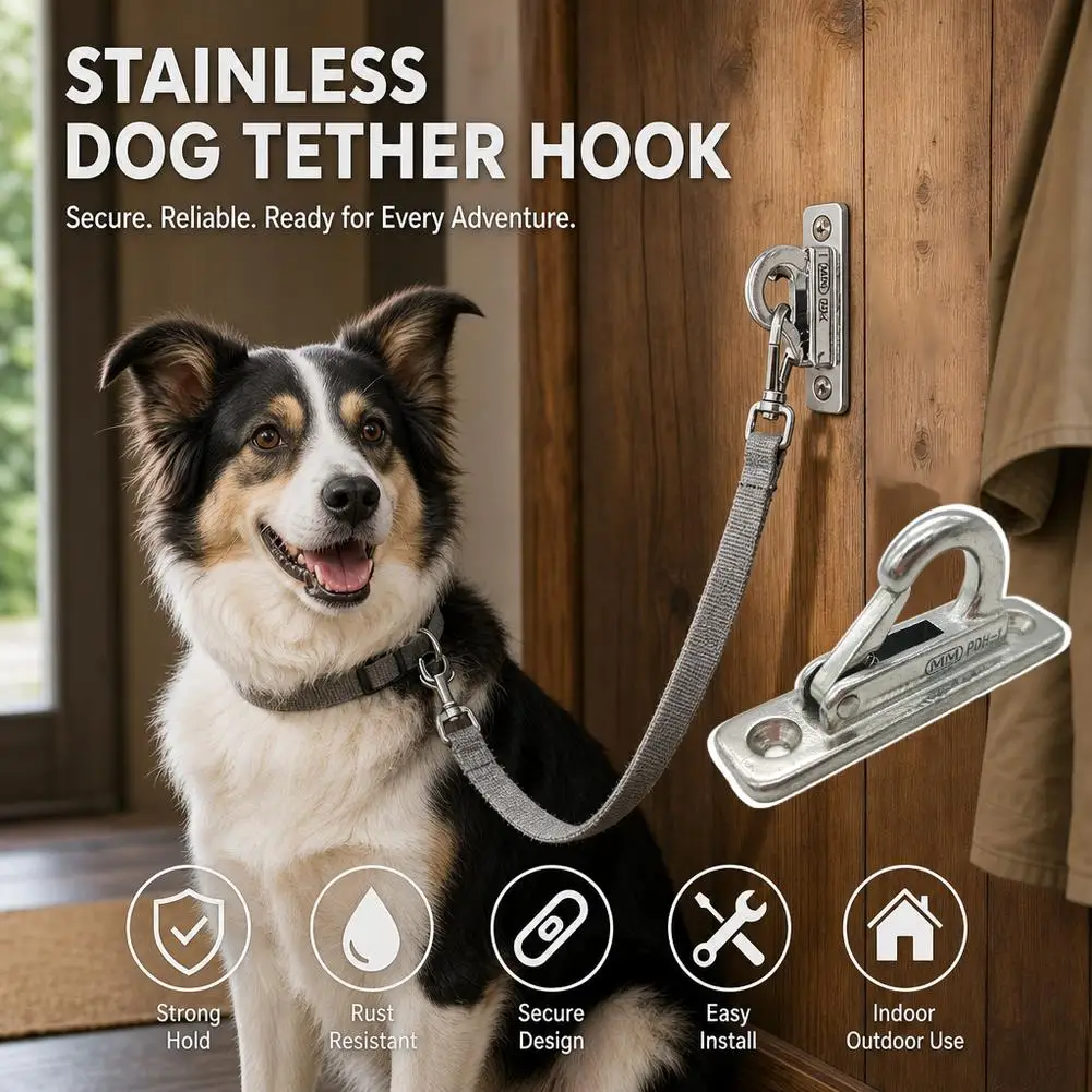Canine Hitch- Secure Dog Leash Parking Mounted Indoor & Outdoor Wall Hook, Wall Mounted Dog Leash Hangers for Hanging Leash