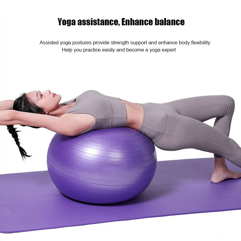 سميكة المضادة للانفجار كرة يوجا اللياقة البدنية الحمل التوازن التدريب عدم الانزلاق السلس ماتي النهاية البلاستيكية بيلاتيس ممارسة الكرة