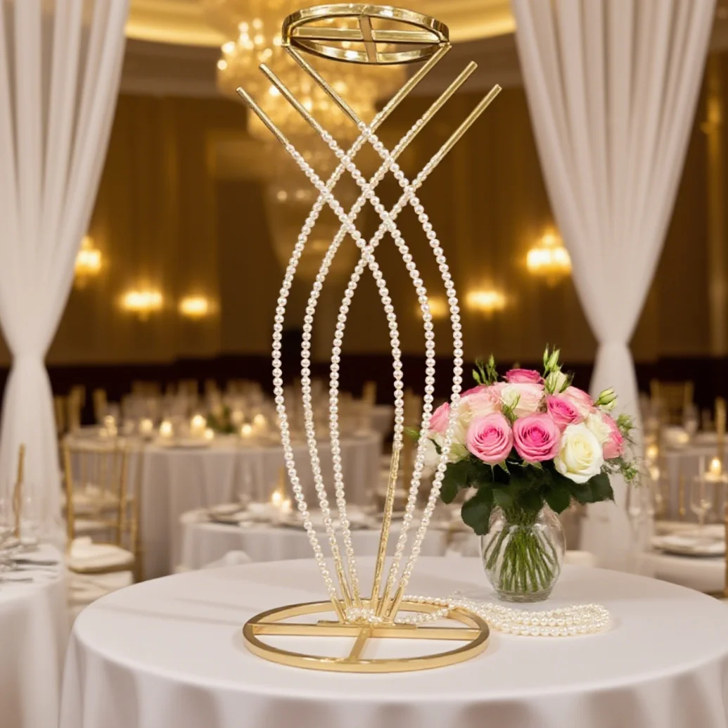 

10pcs)f15 Gold Silver Candelabra Metal Flowers Stand Party Weddings Decoration Table Centerpieces Table Candle Holder