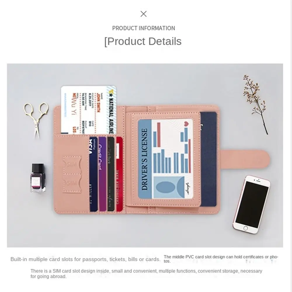 

Certificate Storage Bag Marble Grain Ticket Holder PU Card Case Passport Protective Cover Travel Accessories Passport Holder