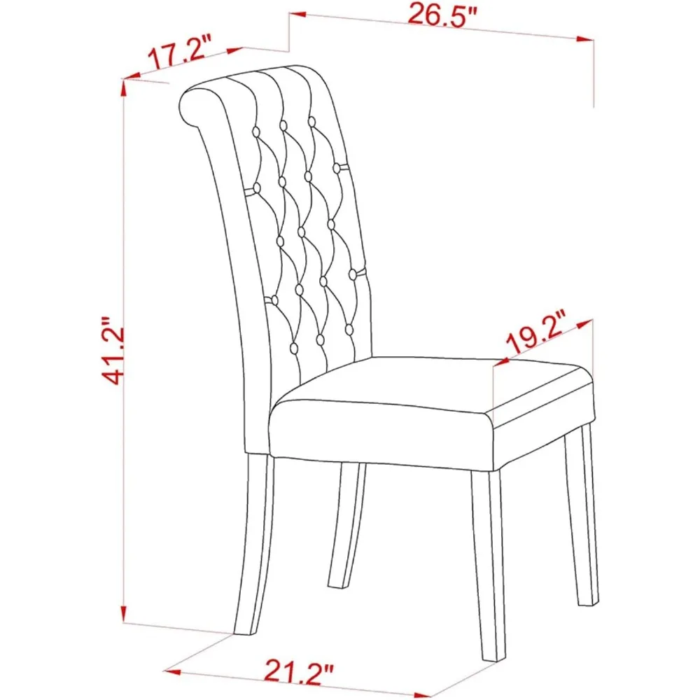 كراسي تناول الطعام من East West Furniture Bremond Parson - معنقدة بأزرار، زخرفة رأس الأظافر، كتان أسمر فاتح، مبطن #3