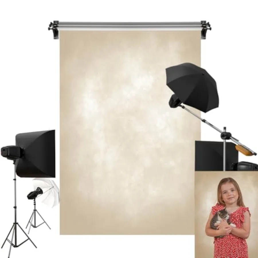 

8x8ft/2.5x2.5m Light Yellow Backdrop Cream Abstract Texture Portrait Photography Background Photo Studio Props