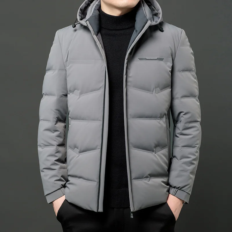 Men's Standing Collar Down Jacket 2023 New Trend Warm Winter Clothing Handsome Short Casual