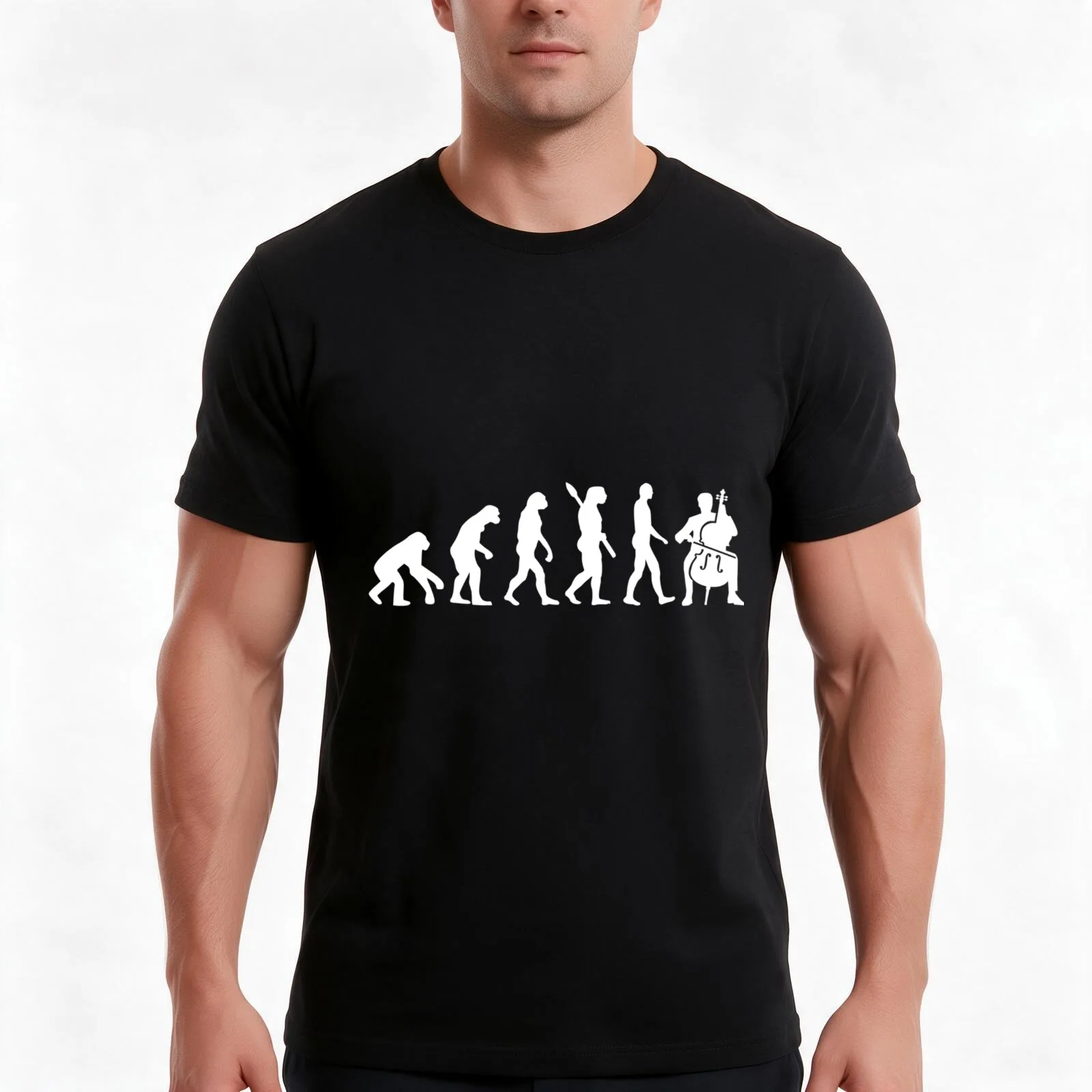 T-shirt Cello Evolution, t-shirt décontracté d’été en coton, haut ample de style streetwear, imprimé graphique vintage, coupe ample, manches courtes.
