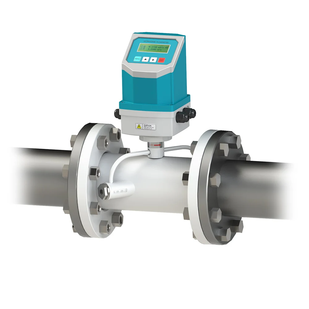 TUF-2000F Pipeline Ultrasonic Flowmeter Flange Sensor With Modbus RS485 Used For Metal Or Plastic Pipe(DN40-80mm)