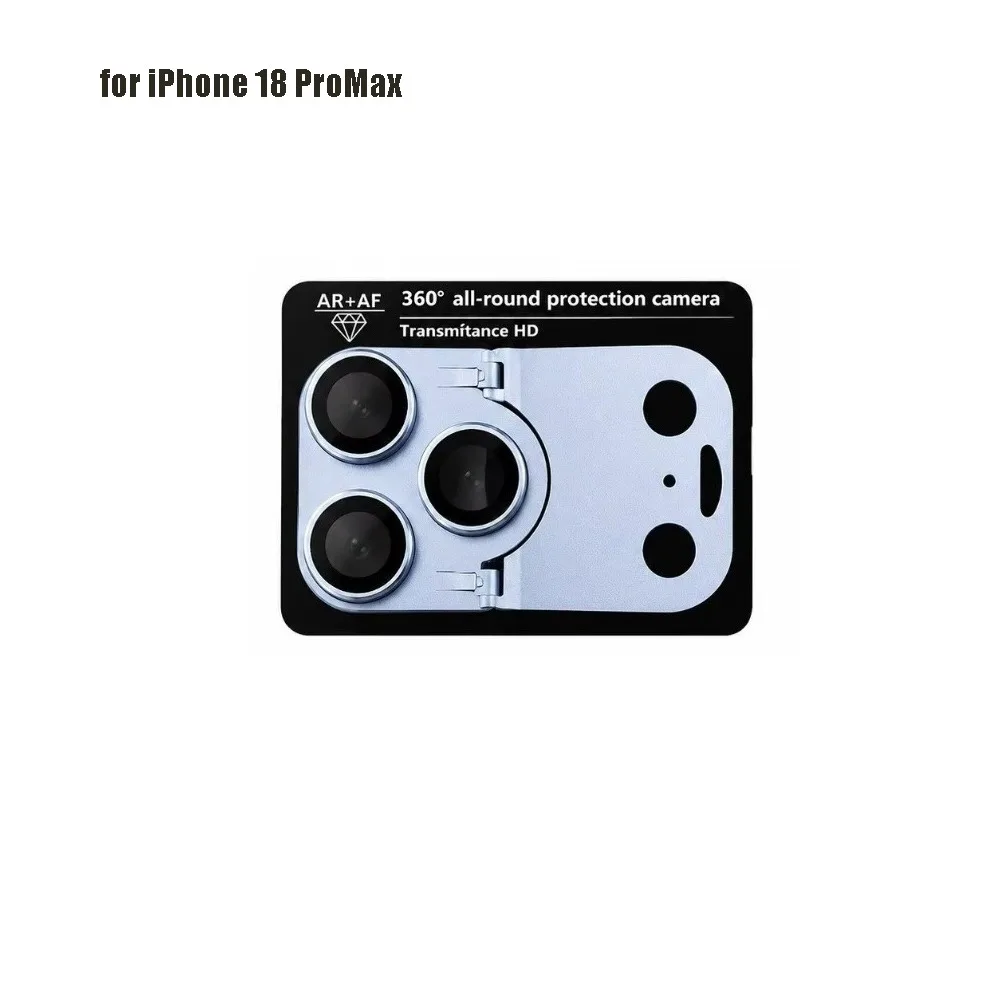 2-in-1 Lens Film Protector Anti-scratch AR Camera Camera Lens Cover Metal Frame Full Coverage for iPhone 18Pro/18 Pro Max