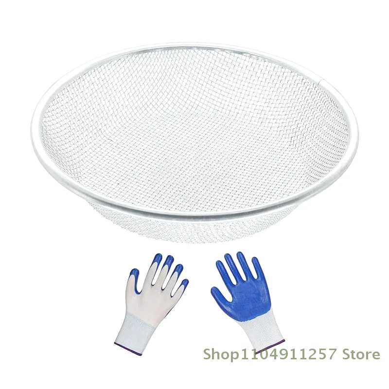 11.81-inch Stainless Steel Soil Compost Sieve Sandstone Sieve With 2/6/10MM Mesh For Capturing Soil Rocks Sawdust Sand Compost