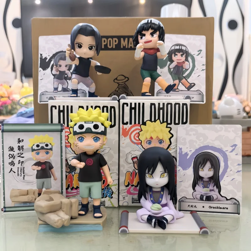 Pop Mart Naruto Shippuden Kindheits-Serie Original Mystery Blind Box Spielzeugfiguren Niedliche Desktop-Ornamente Sammlung für Anime-Fans