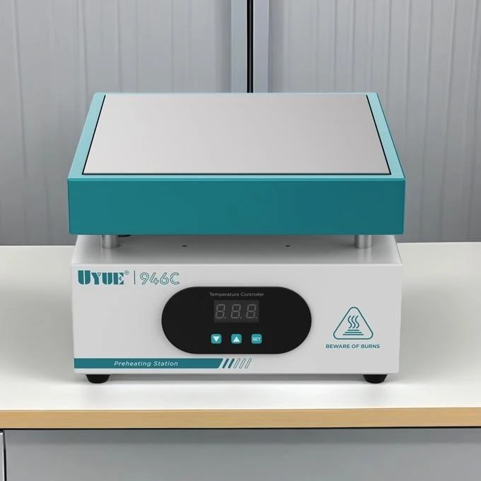 UYUE 946C الألومنيوم الركيزة طاولة التدفئة درجة حرارة ثابتة قابل للتعديل درجة الحرارة لوحة التسخين المسبق