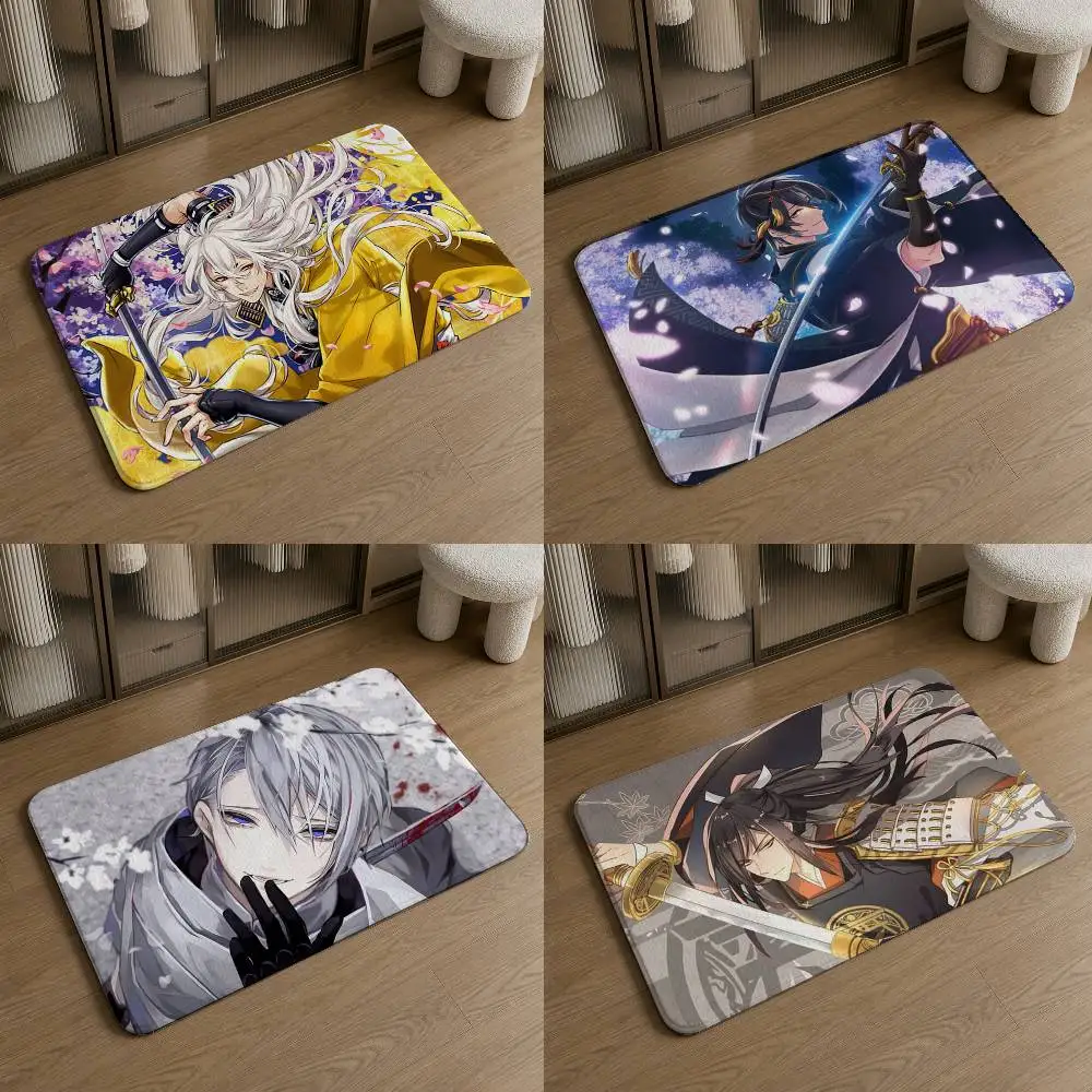 Touken Ranbu Anime  Pattern Soft Washable Non-Slip Doormat for Indoor and Outdoor Home Decor