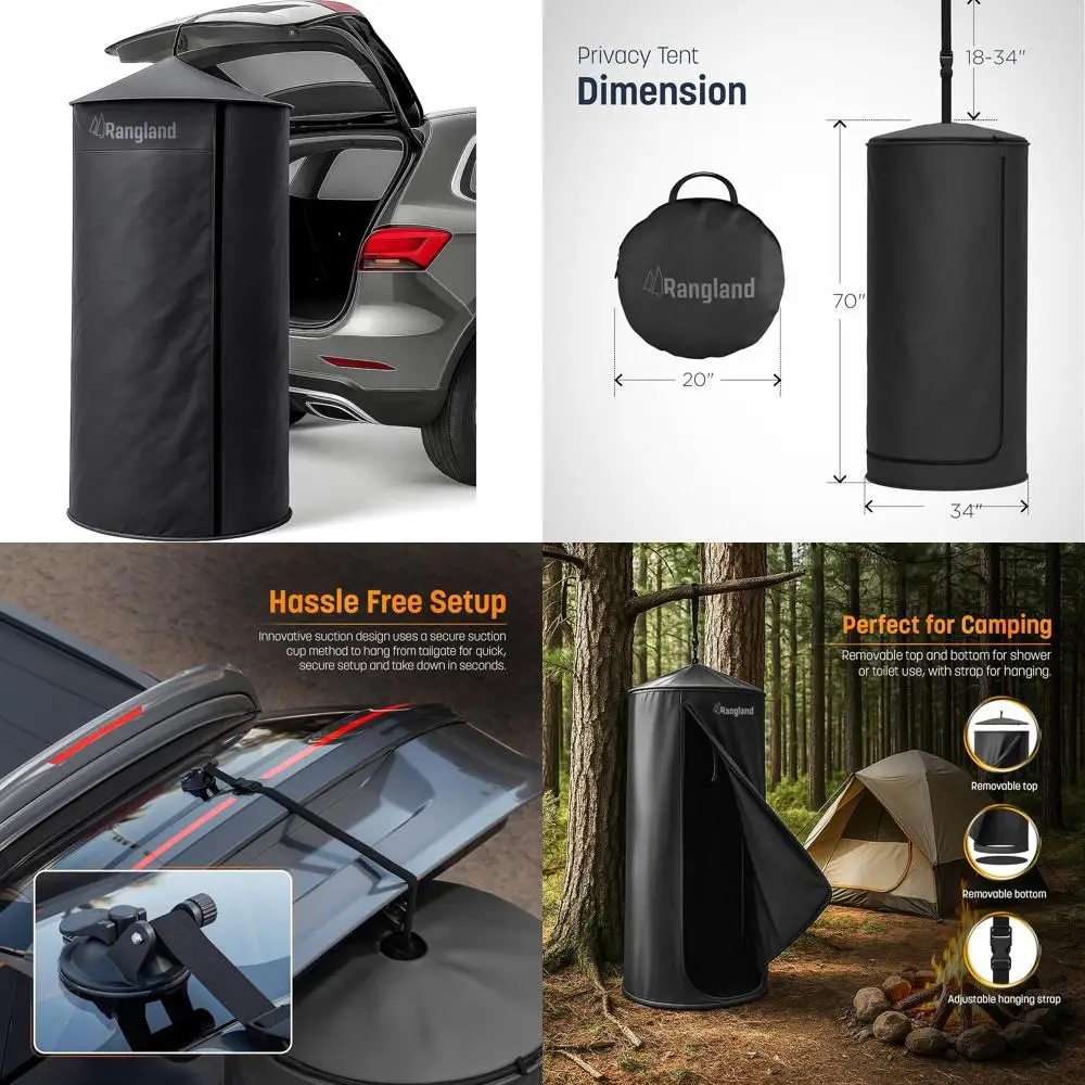 

Portable Changing Room Tent - Up Privacy Pod with Suction Cup or SUV Litgate, or Camping, Shower, Beach and Toilet Stall (Carryi