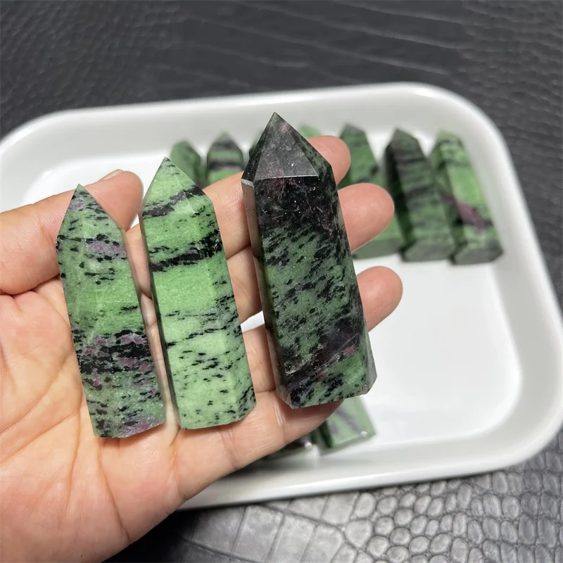 1kg Natural Ruby Zoisite Tower Obelisk Crystal Reiki Energy Healing Stone Ornament for Home Decor