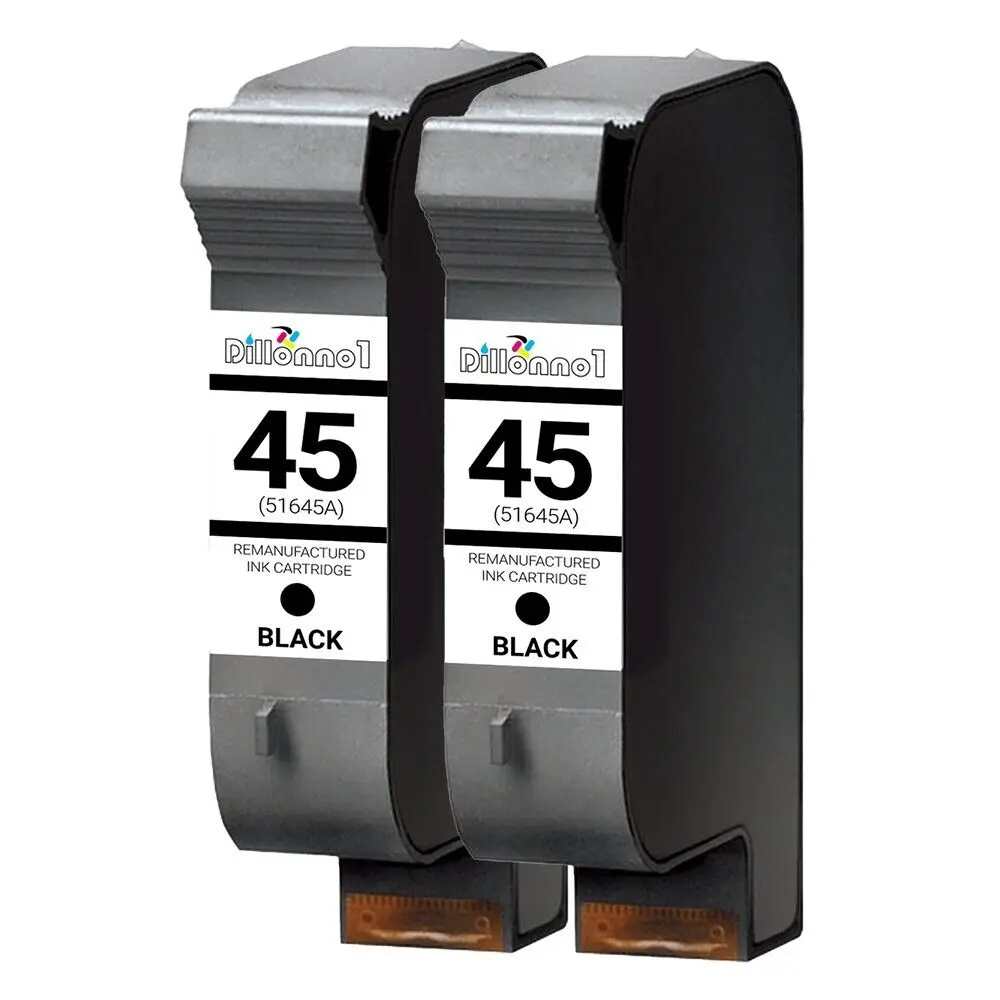 

2 45 Black Cartridges For HP Deskjet 710 712 720 722 782 815 820 830 832 850 855