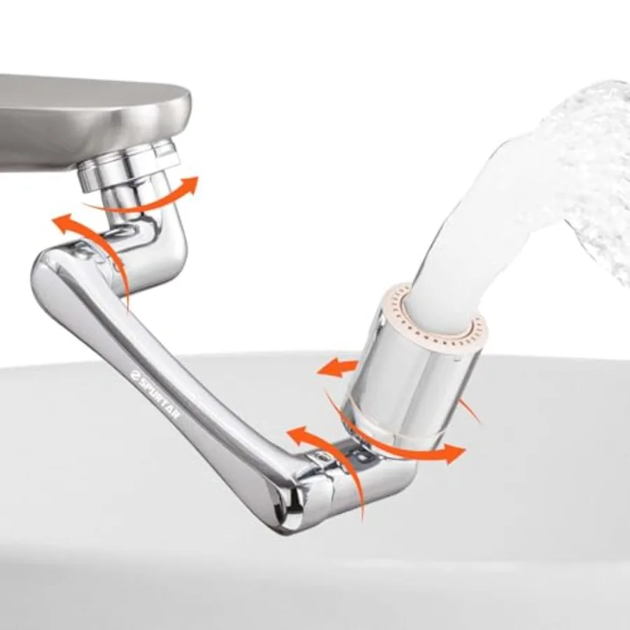 

1440° Sink Faucet Aerator Extension Swivel Faucet Extender, 2 Sprayer Modes Rotatable Bathroom Kitchen Head Replacement Tap Att