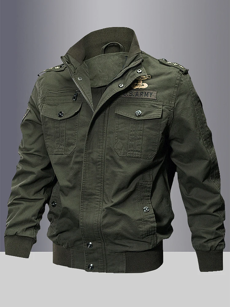 

New 2025 Men's Cotton Workwear Jaet Spring Autumn Large Size Wear-Resistant Hard Man Outerwear Faion Urban Sle Outdoor