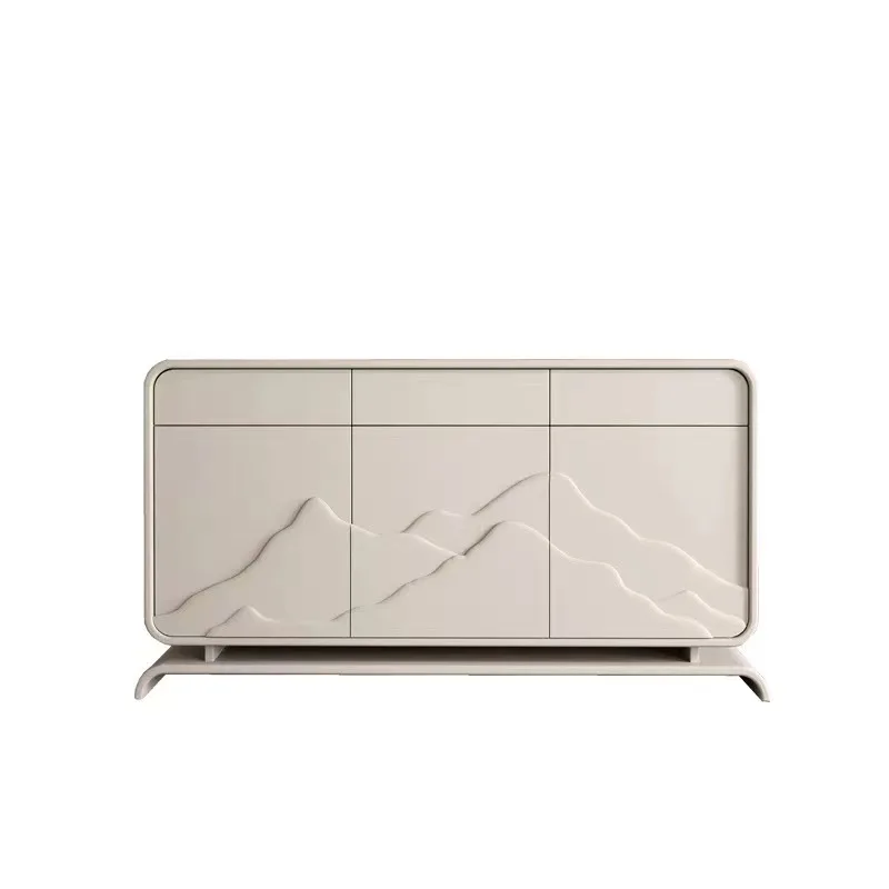 

Cream wind entry entrance cabinet, living room partition decoration cabinet, simple storage cabinet against the wall