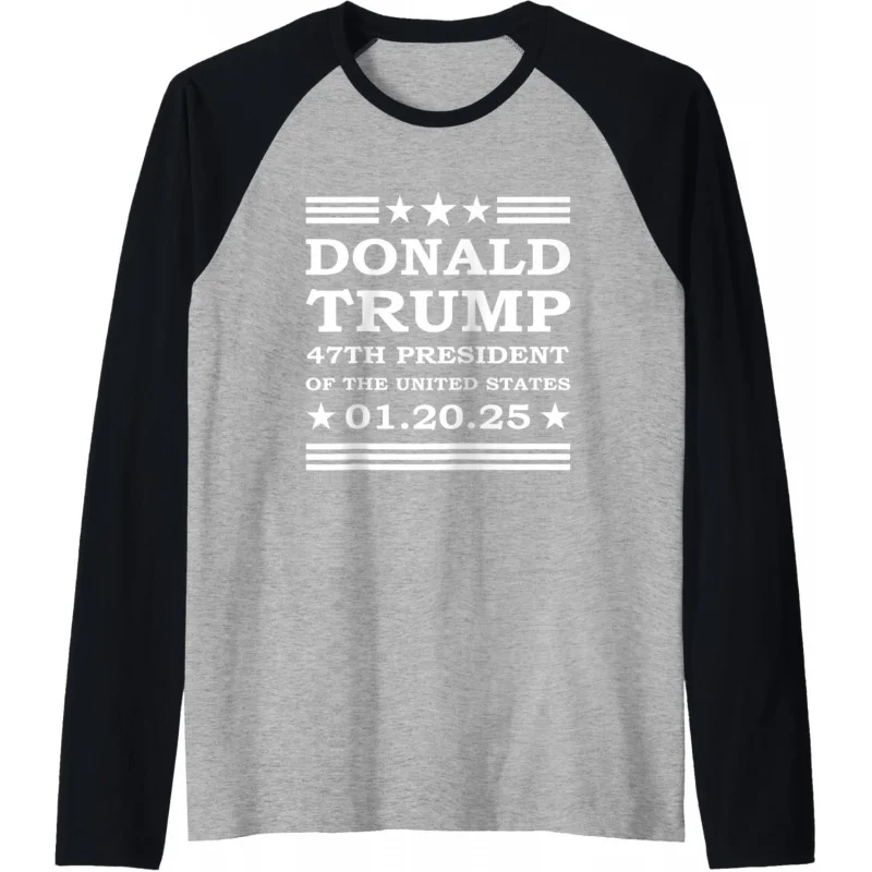 

Donald Trump's 47th President Patriotic Shoulder Baseball Long Sleeve T-shirt