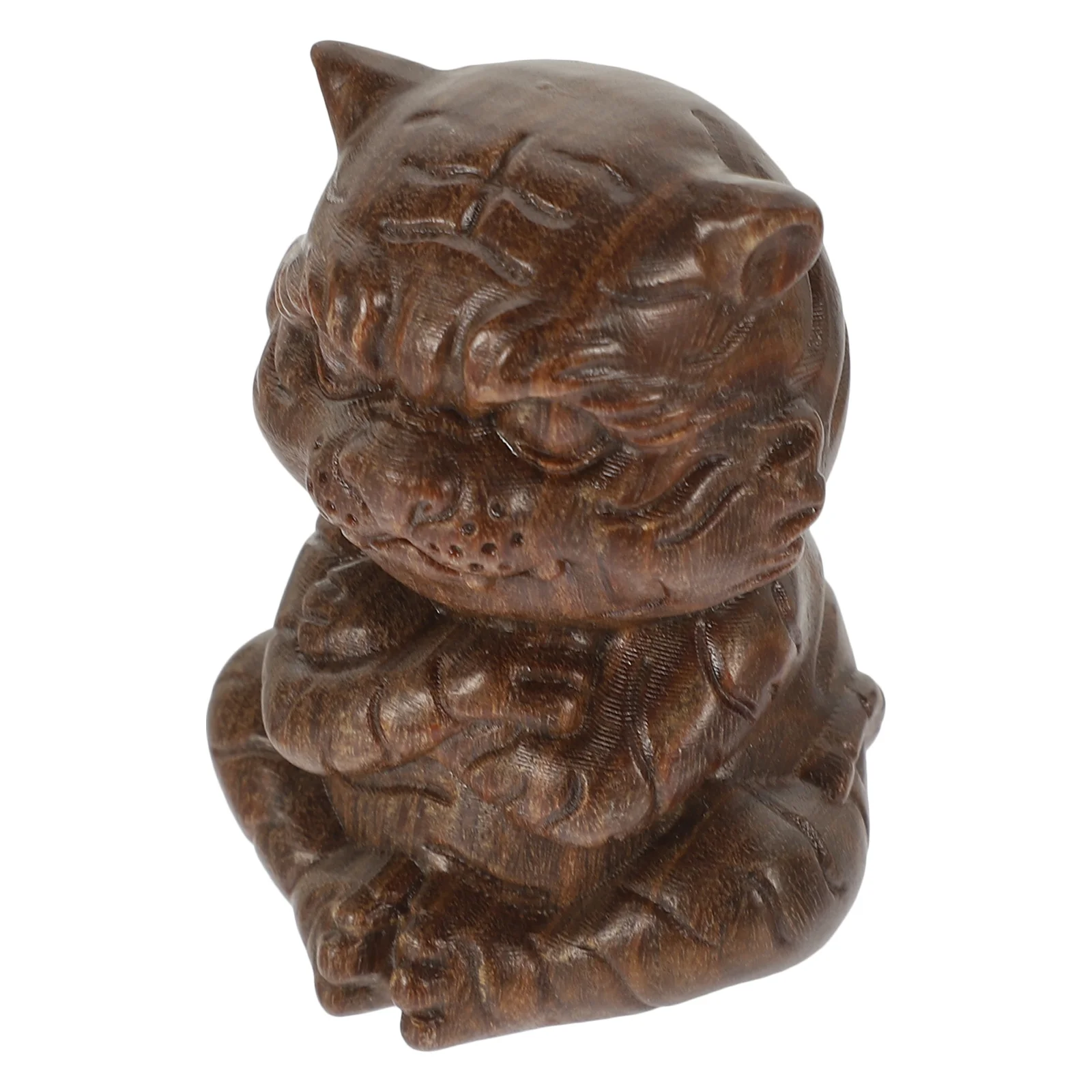 

Wooden Carved Tiger Ornament Tiger-Shaped Decor Delicate Handicraft Home Desktop Garden Decoration Tiger Ornament