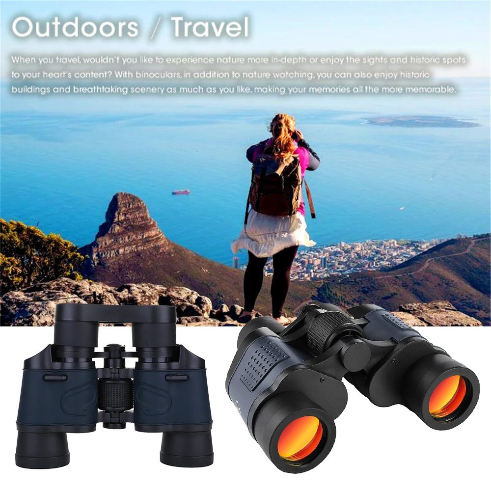 Professional Binoculars 60X60 HD Night Vision Telescope Long Range 10000m Portable Monocular for Camping Hunting Birdwatching