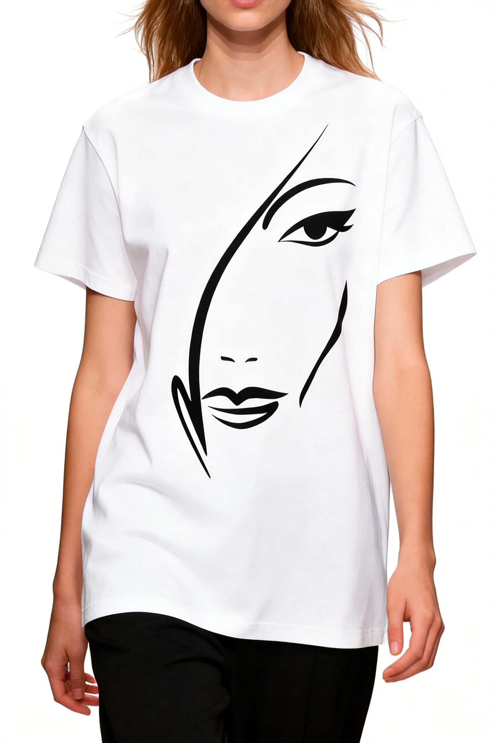 

Футболка женская с коротким рукавом Zagros Custom по вашему дизайну, с минималистичным принтом женского силуэта, оверсайз, дышащий хлопок