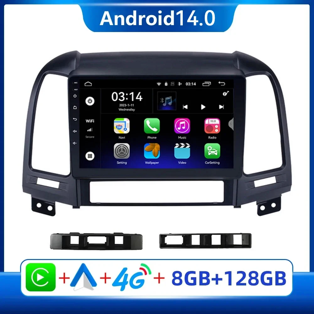 

Android14 Car Radio for Hyundai Santa Fe 2 2006-2012 2Din Multimedia Video Player Wireless Carplay Stereo Speakers Head Unit RDS