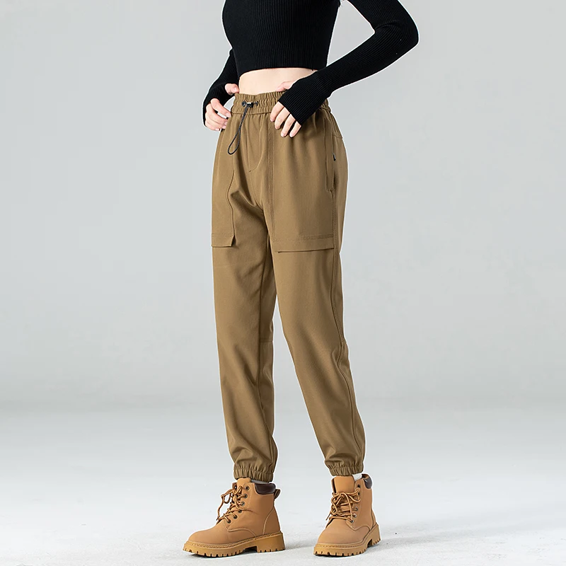 Solid Spring Autumn High Waist Pocket Elastic Casual Tie Feet Lantern Harlan Sweatpants Men Trousers Cargo Long Vintage Pants