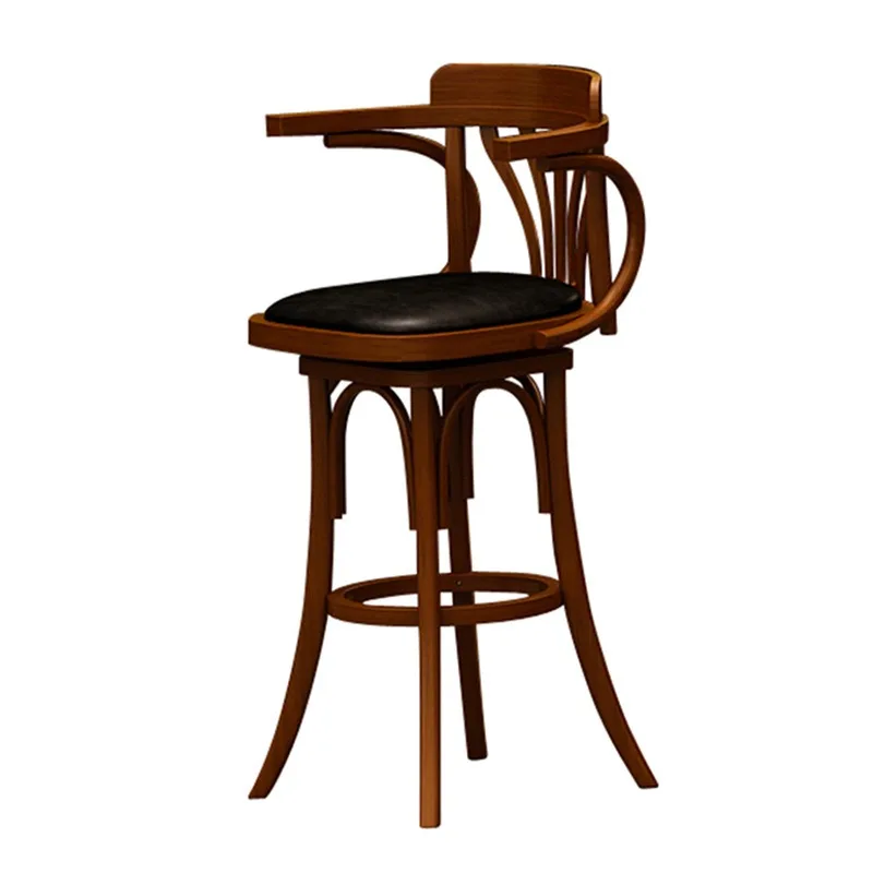 Music restaurant Tables and chairs Solid wood high bar chairs Bar Western restaurant Long bar Table and chair combination