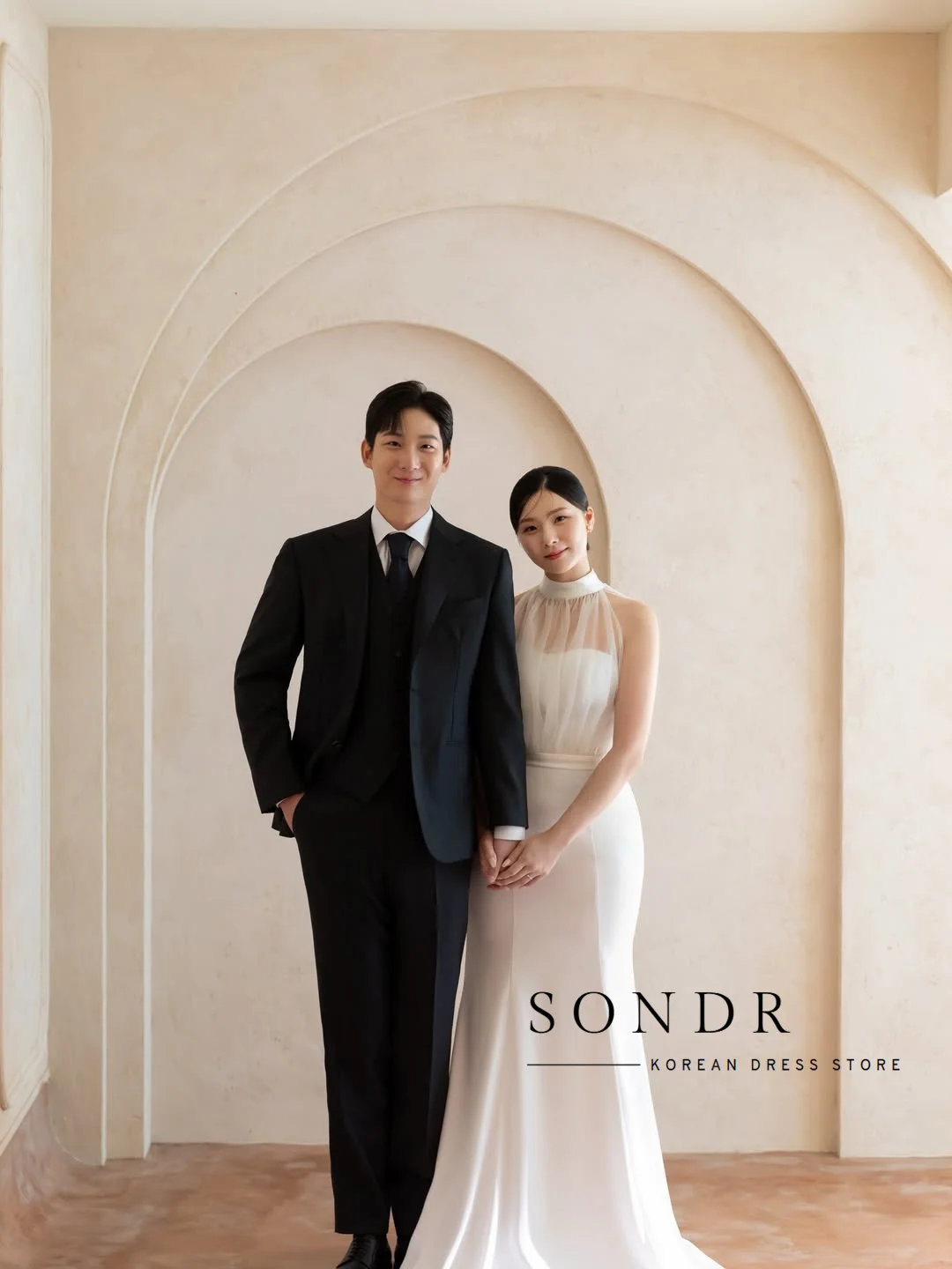 Sondr personalizado o-pescoço sem mangas vestidos de casamento coreano sessão de fotos vestido elegante até o chão auto-vestido de casamento 2026