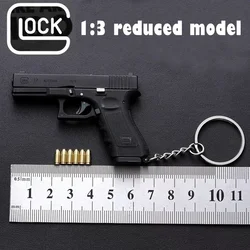 Metal Material 1:3 Glock 17 Pistol Toy Gun Miniature Model Keychain Full Metal Shell Throwing Alloy Boy's Favorite Birthday Gift