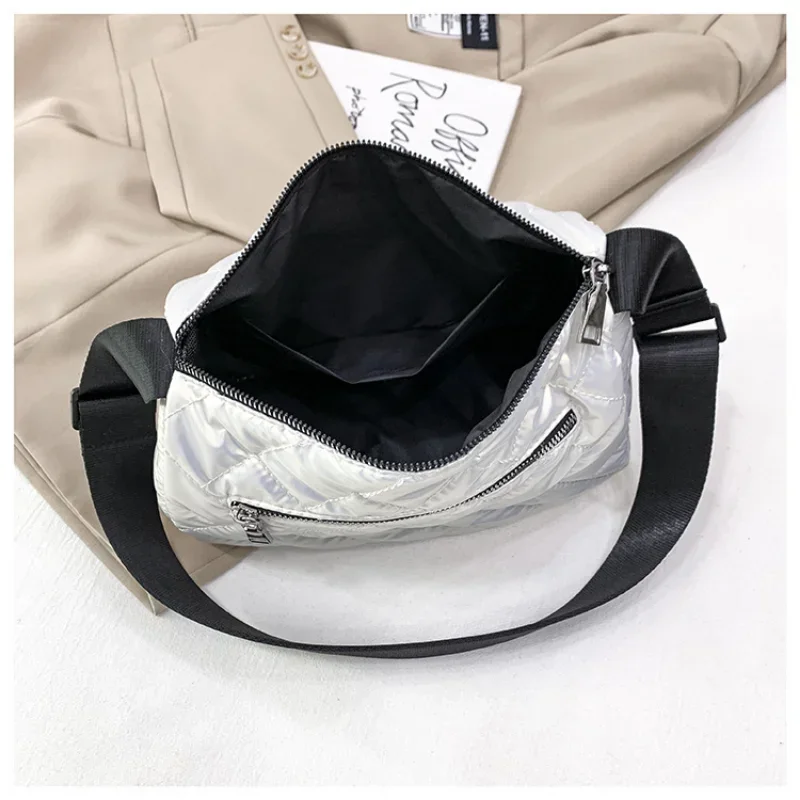 Fashion Space Pad Cotton Shoulder Bag for Women Winter Nylon Crossbody Bag Lady Quilted Padded Bags Female Fluffy Shopper Tote