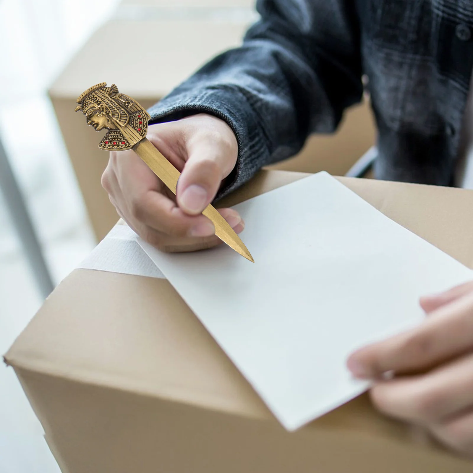 Strumento di apertura del pacchetto tagliacarte vintage, fornitura di buste, metallo per carta fai da te per ufficio