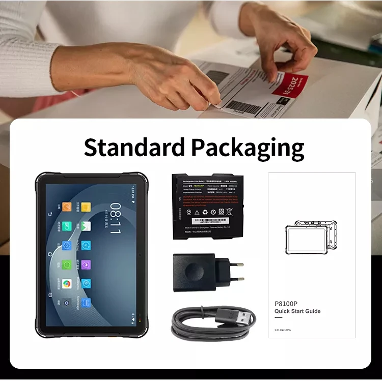 Urovo P8100P New 4G Wi-Fi 10-Inch Rugged Tablet IP67 Waterproof NFC Touch Panel Android 13 Qualcomm Industrial Barcode Scanner