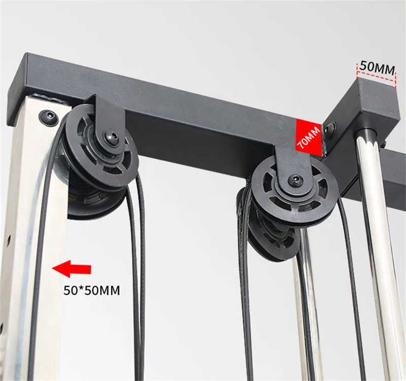 Home Wall Mount Cable Station With Adjustable Dual Pulley System Pull Down Crossover Machine Chest Expansion