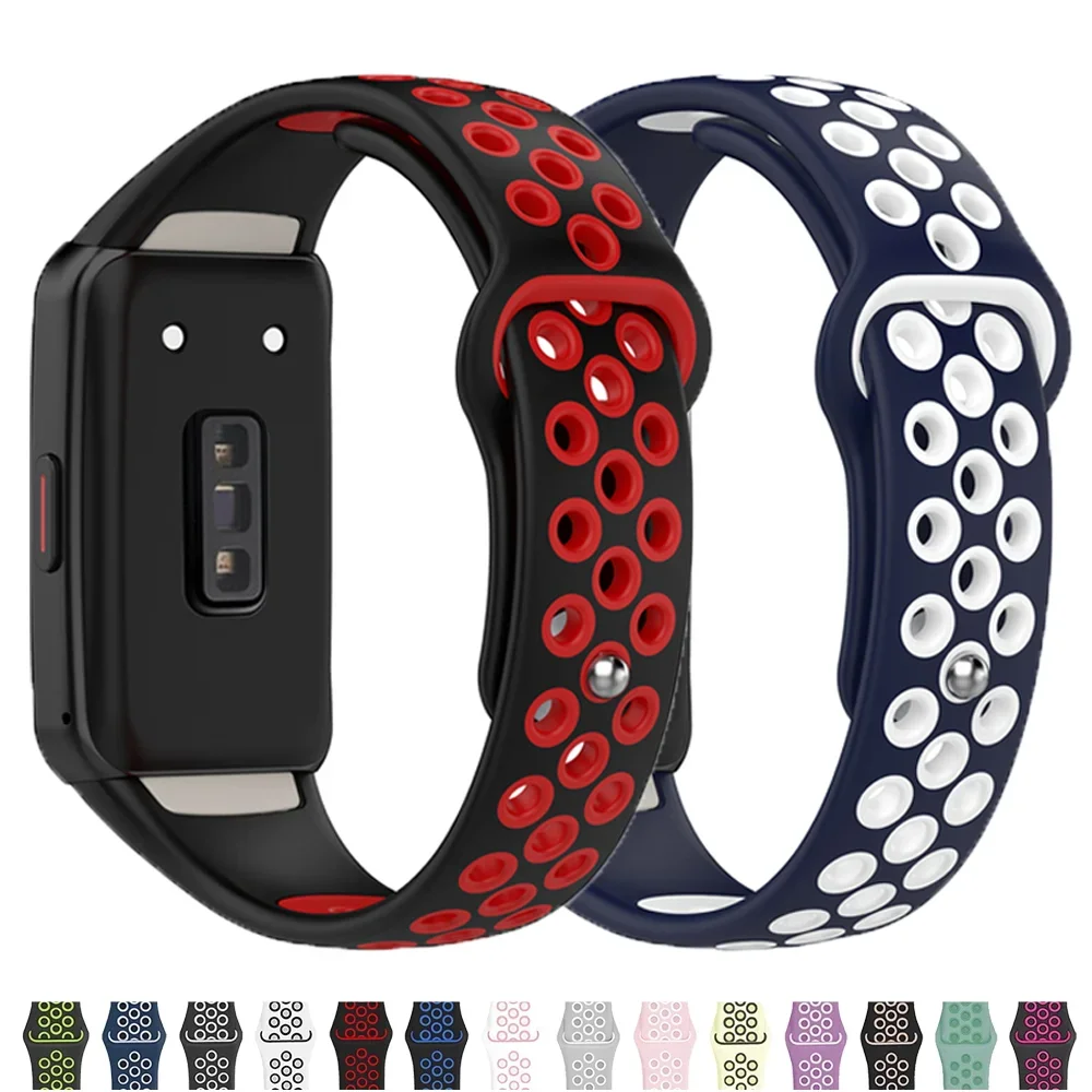 Correa de silicona para Huawei Band 6, accesorios de repuesto para reloj inteligente, pulsera deportiva transpirable, correa para Honor Band 6 pro