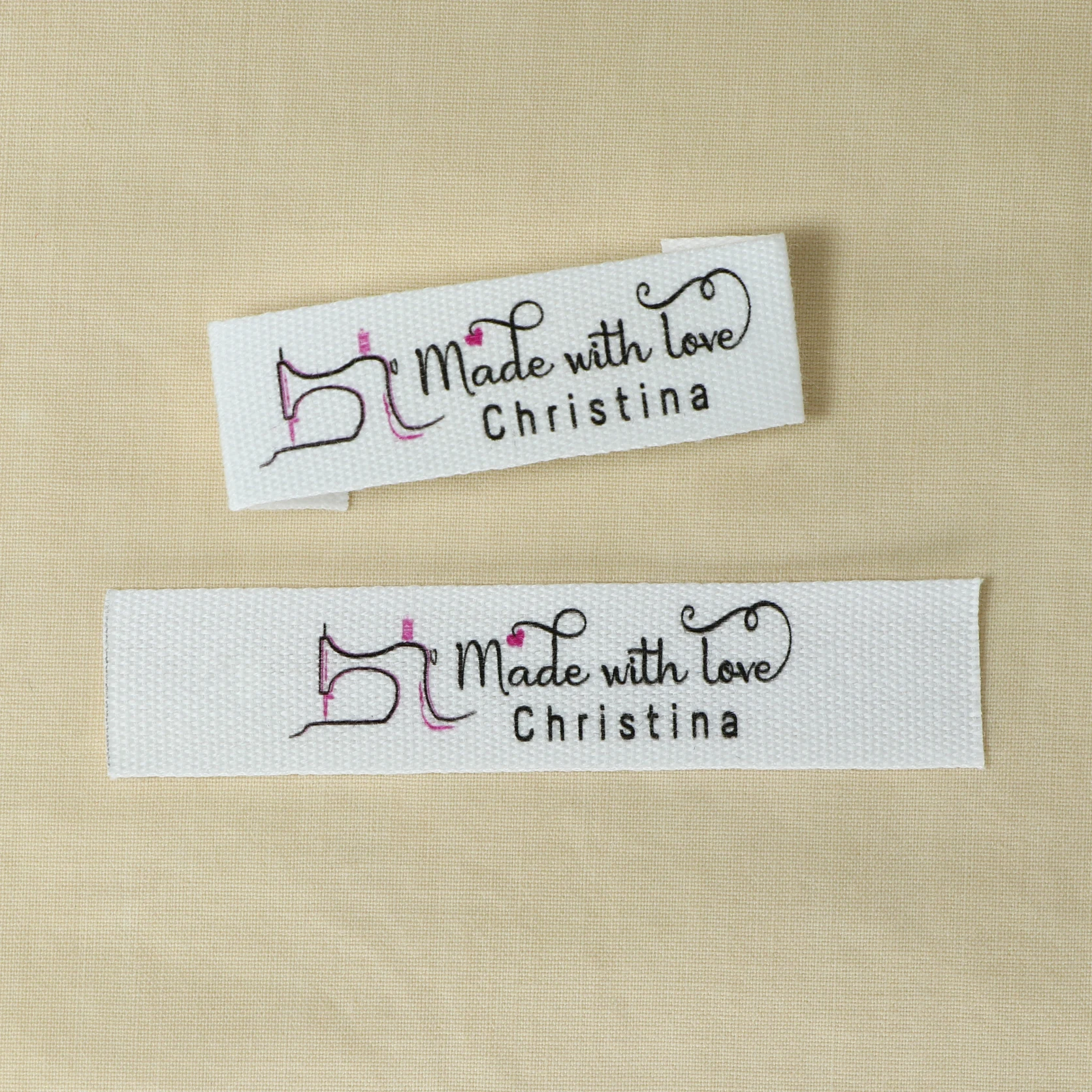 Sewing labels / Custom brand labels, Clothing labels, Sewing, Fabric 100% cotton,  custom text (FR278)