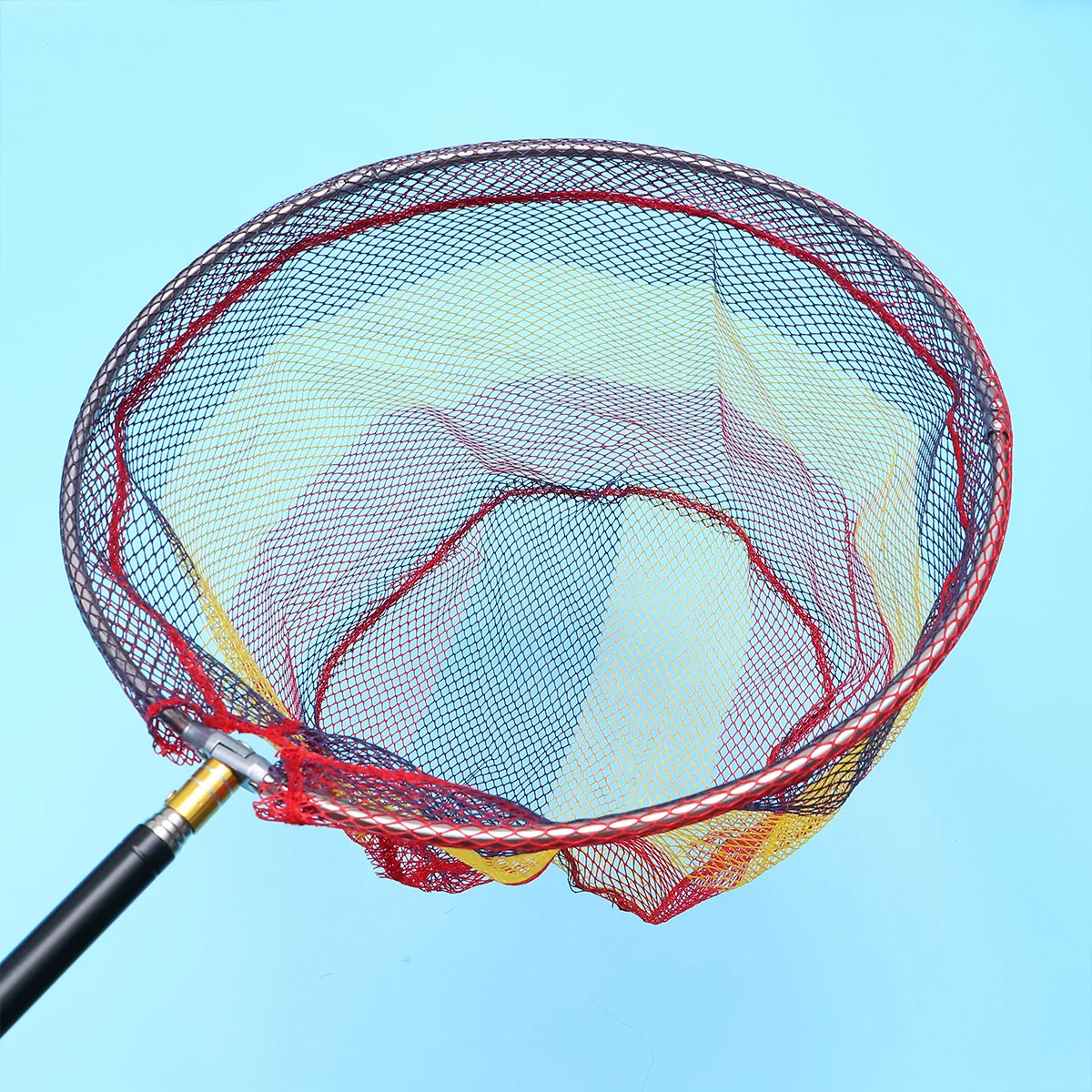 Poteau réglable 5 sections en acier inoxydable 40Cm maille colorée pour hommes femmes équipement de pêche filet à poisson cuillère filet maille de pêche