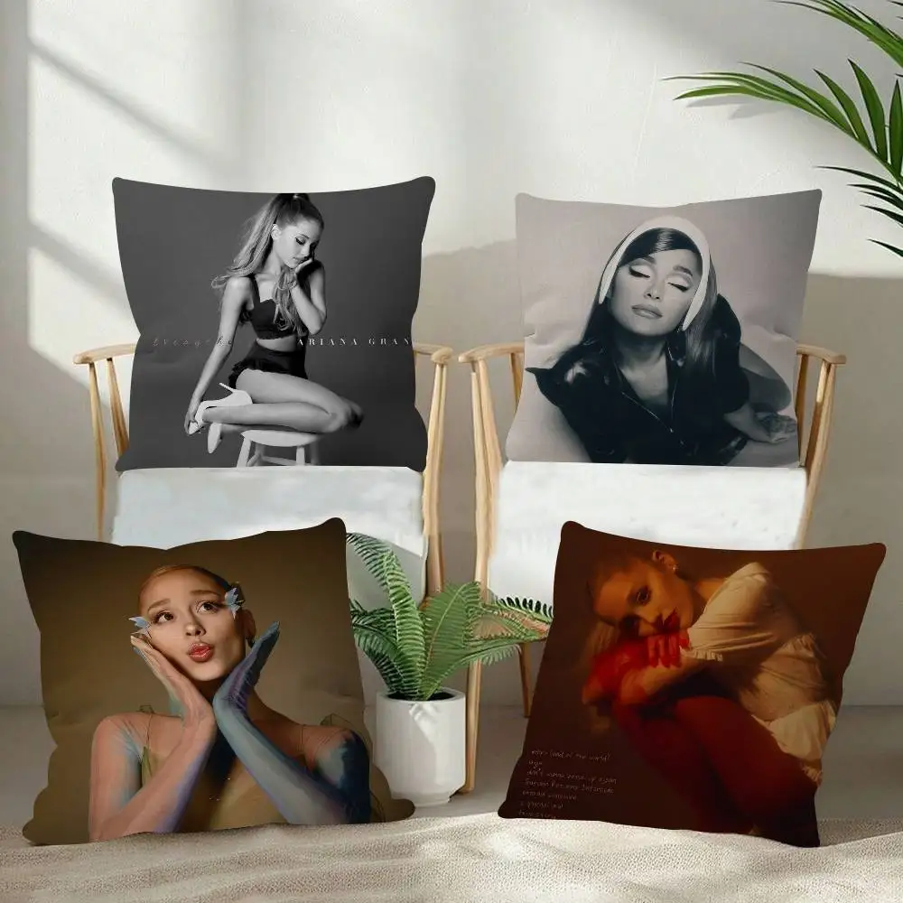 Singer A-Ariana Pop G-Grande Double-sided Printed pillow cover Short plush Suitable living rooms bedrooms throw cushion cover