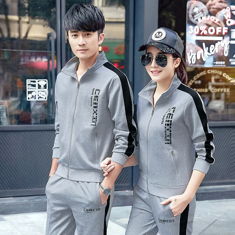 

Women Men Tracksuit Sportswear Autumn Casual Jogger Running Workout Set Letter Printed Zi Up Jacket Sweatshirt+pant Sweatsuits