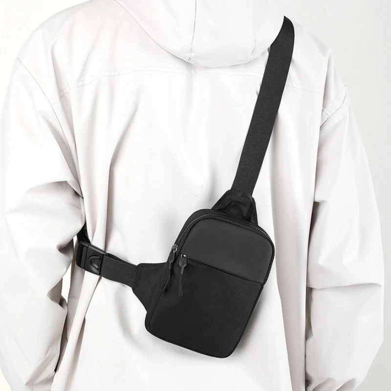 الرجال مقاوم للماء حبال الصدر حزمة موضة صغيرة سوداء Crossbody الكتف سستة حقيبة السفر تجريب حقيبة يد حقيبة ساعي الرجال 2026