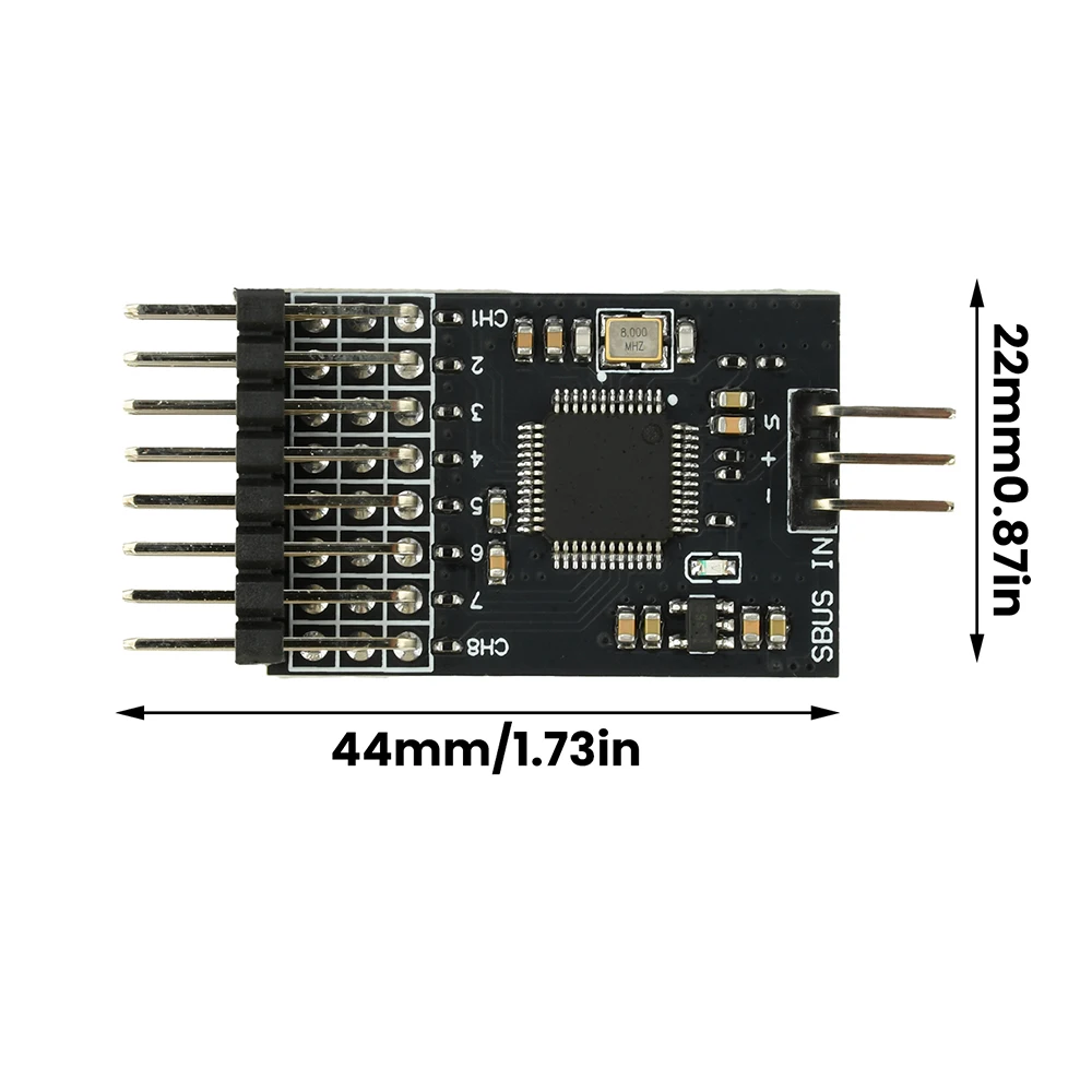 8-Channel SBUS To PWM Signal Converter Module DC 3.3-16V 15mA 32-Bit MCU Plug-And-Play For RC Transmitter Receiver