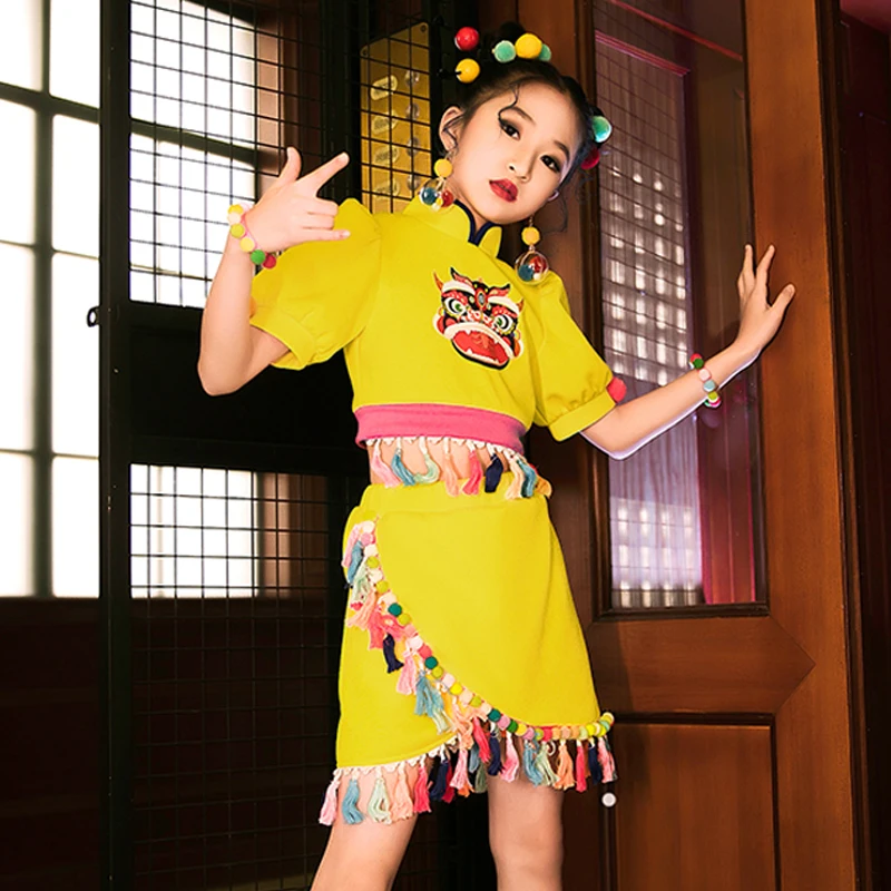 Children's Fashion China-Chic Jazz Dance Performance Clothes Models Catwalk Girls' Hip Hop Costume