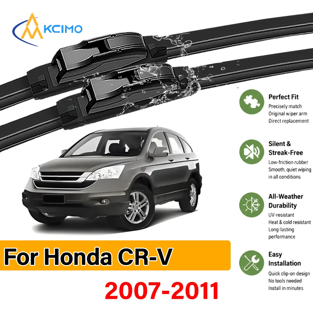 

2PCS Upgraded Boneless Wiper for Honda CR-V RE1-RE5/RE7 2007-2011 Durable Front Windshield Wiper Blades Long Lifespan Windshield